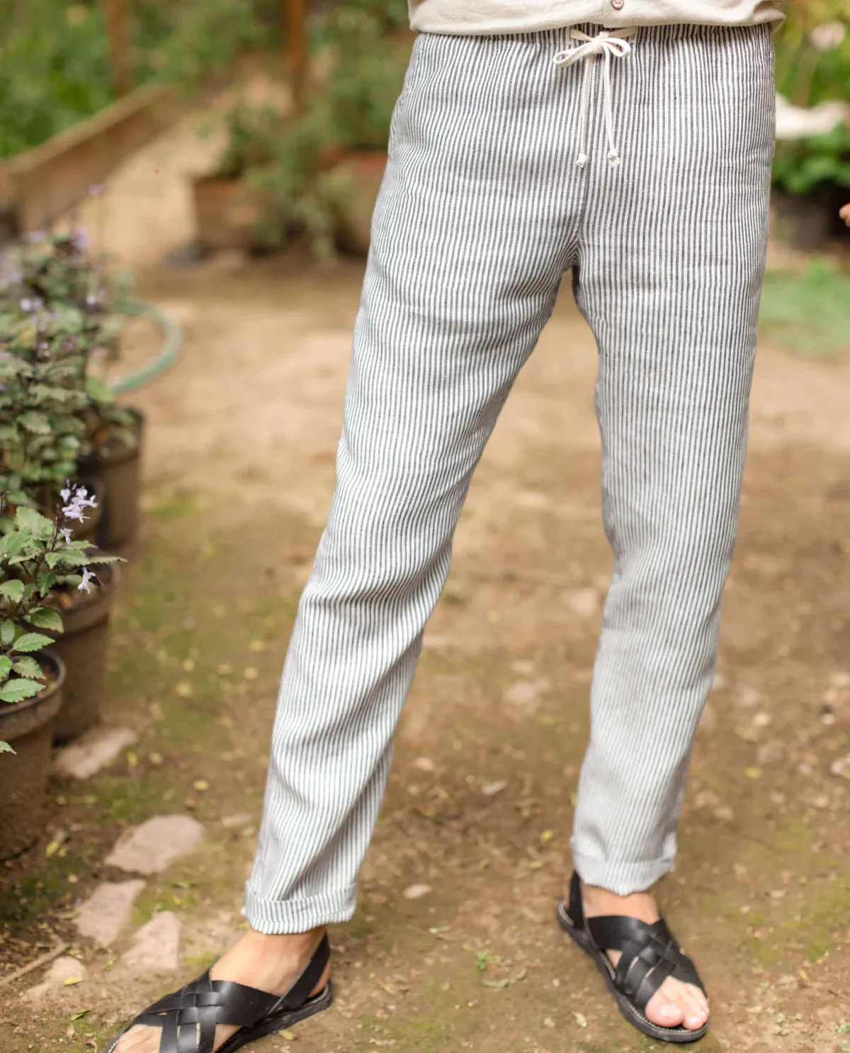 Alex Crane Lines Bo Linen Pant