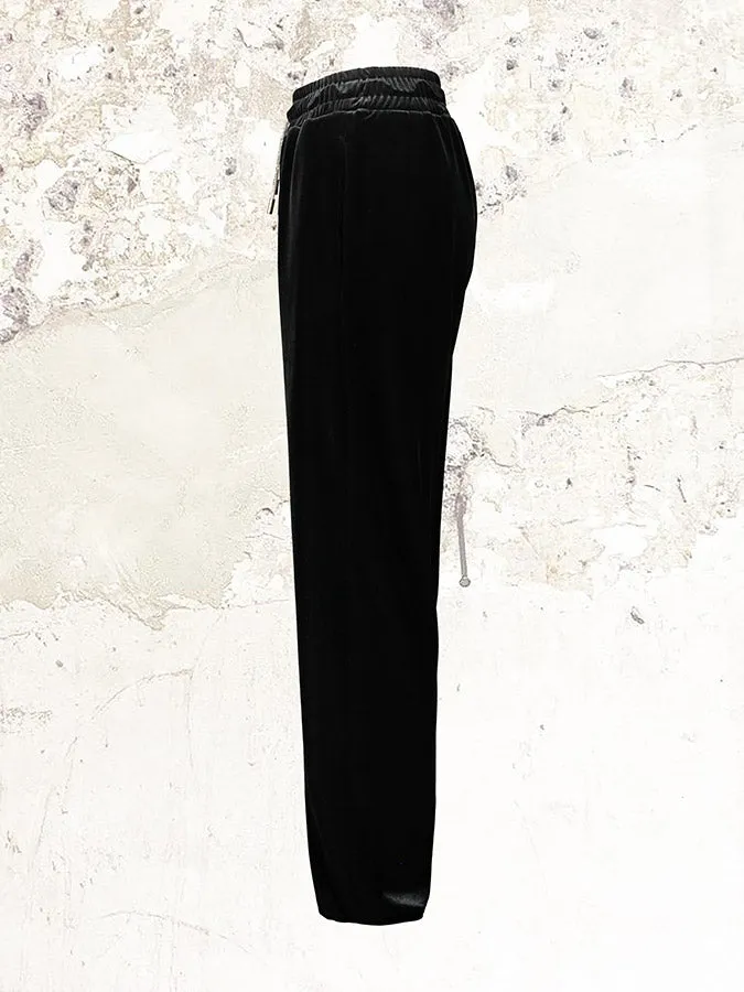 ALEXANDRE VAUTHIER rhinestone-drawstring velvet track pants