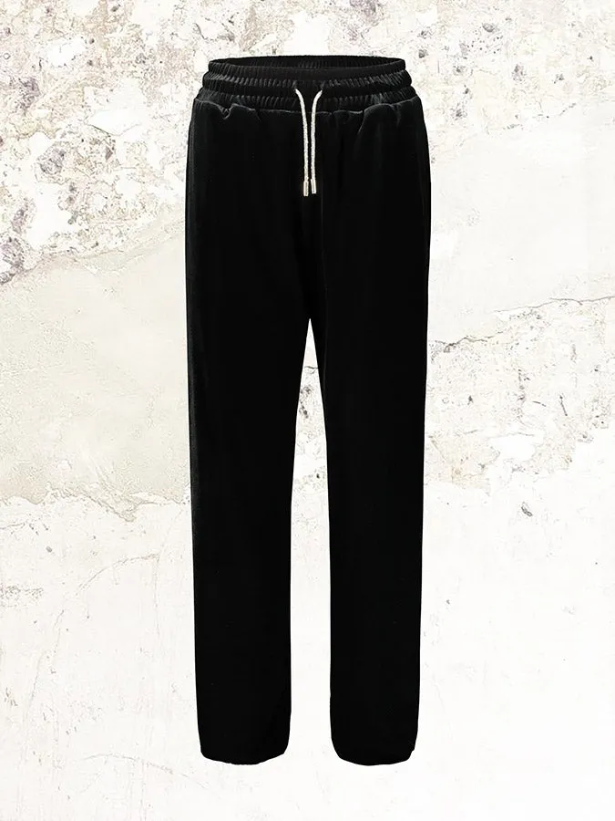 ALEXANDRE VAUTHIER rhinestone-drawstring velvet track pants