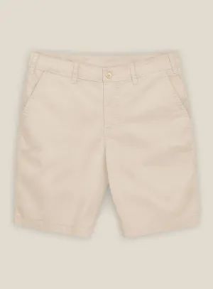 Beige Cotton Power Stretch Chino Shorts