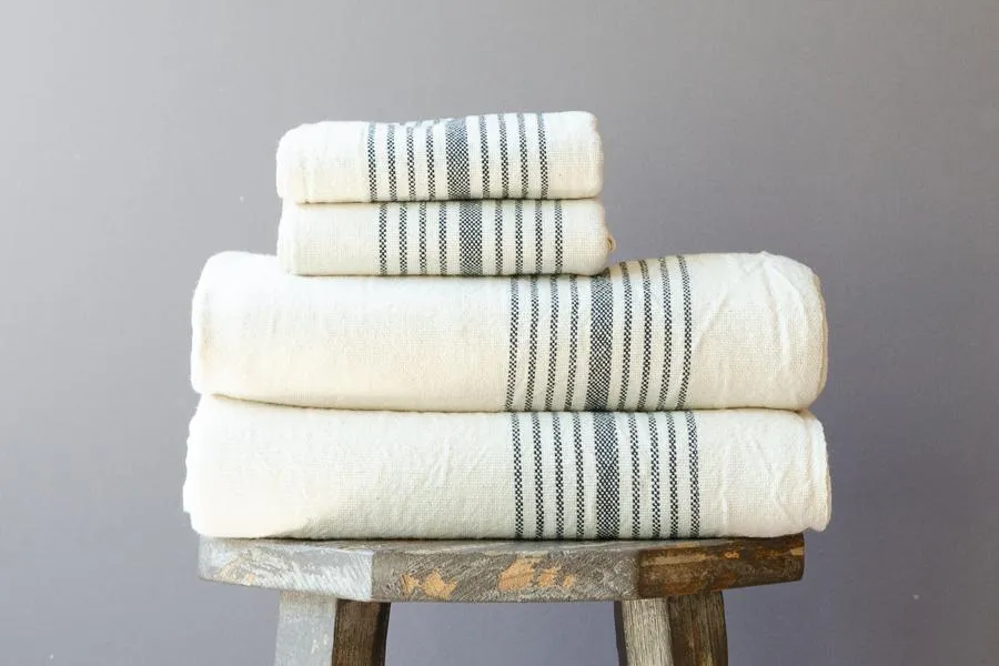 Black Linen Towel