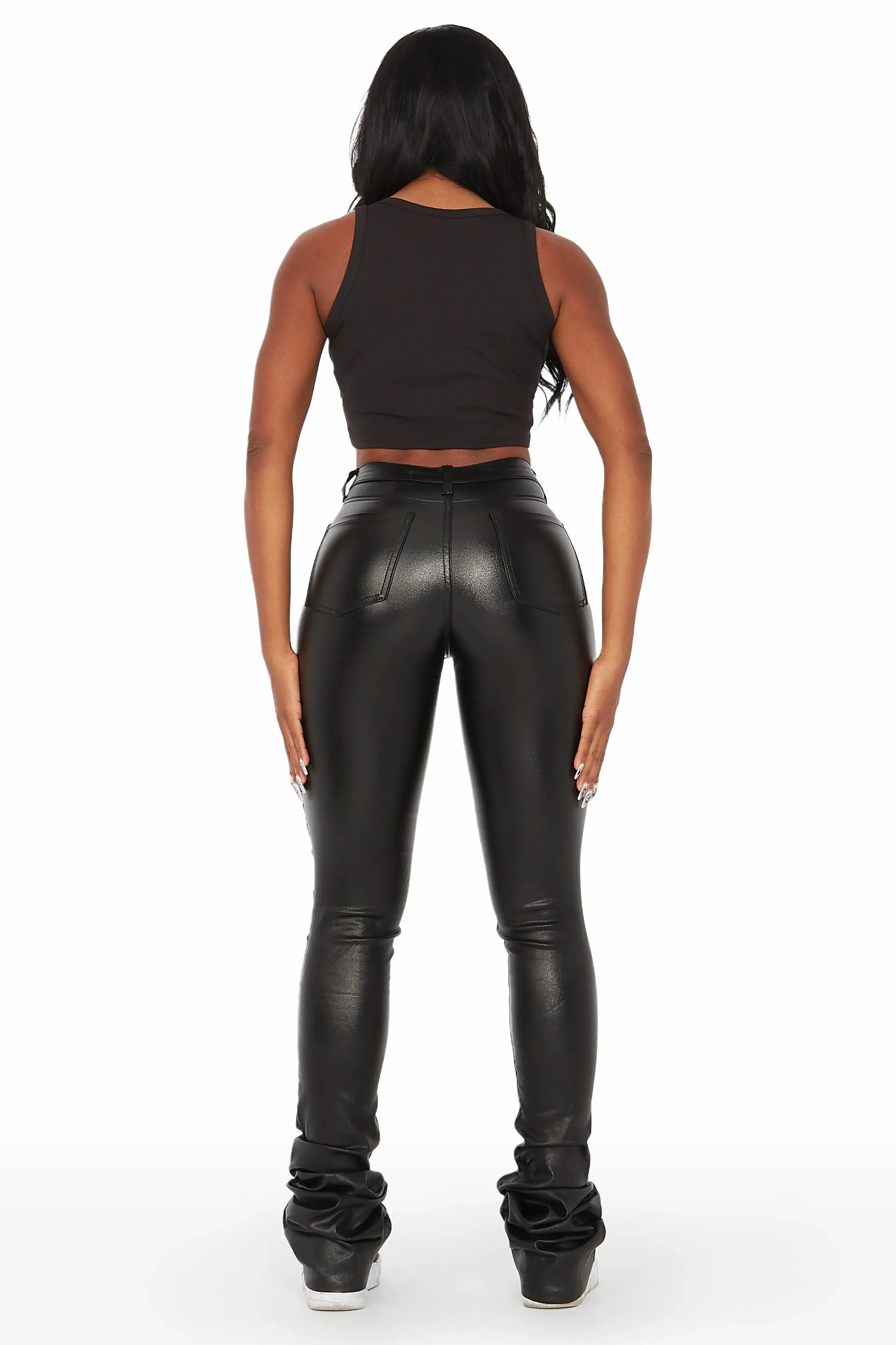 Brianna Black Super Stacked Pant