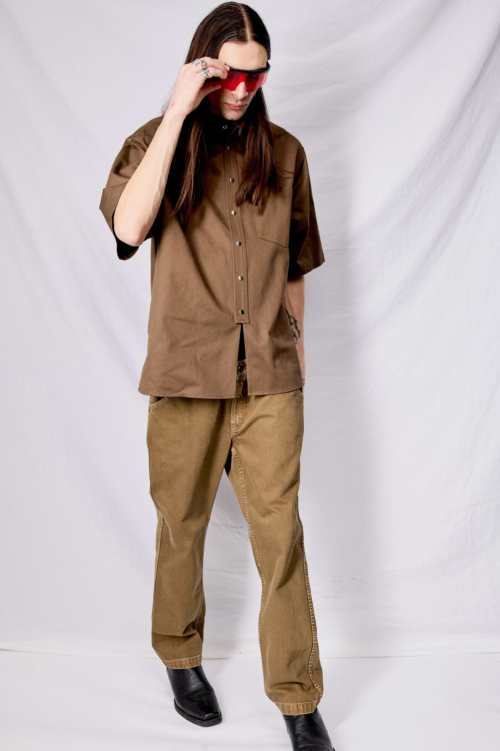 Brown City Work Wide Leg Pant