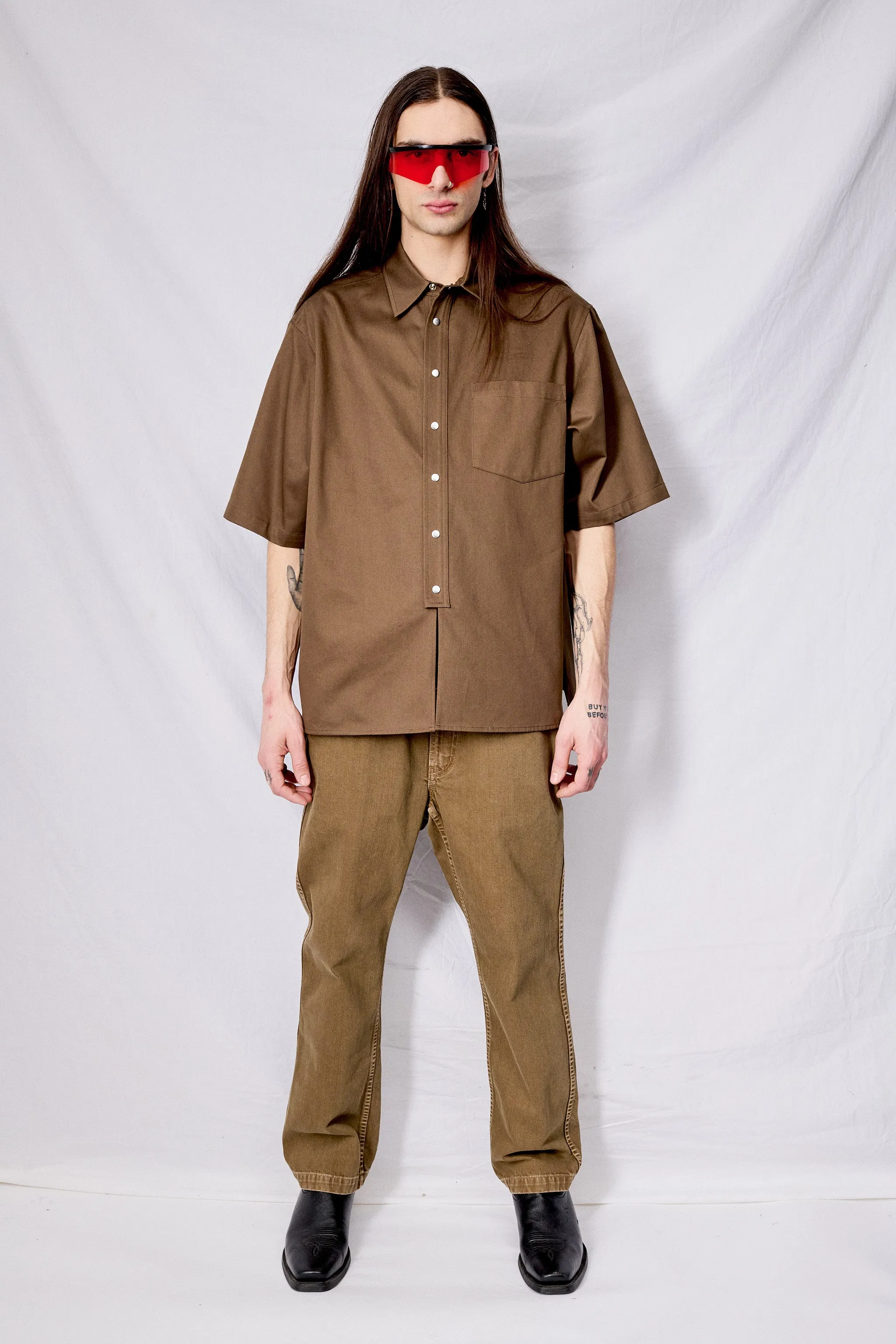 Brown City Work Wide Leg Pant