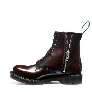 Burgundy Rub-Off 8 Eye Zip Derby Boot