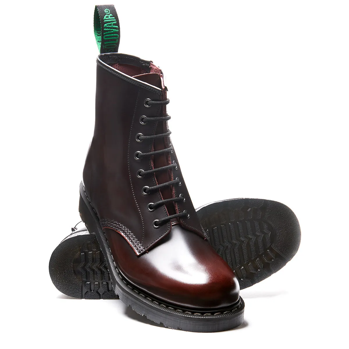 Burgundy Rub-Off 8 Eye Zip Derby Boot