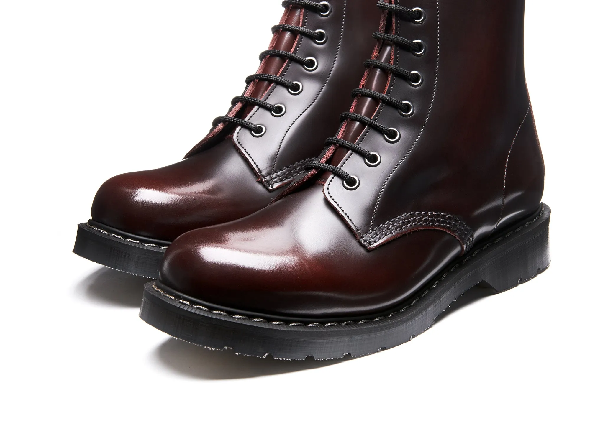 Burgundy Rub-Off 8 Eye Zip Derby Boot