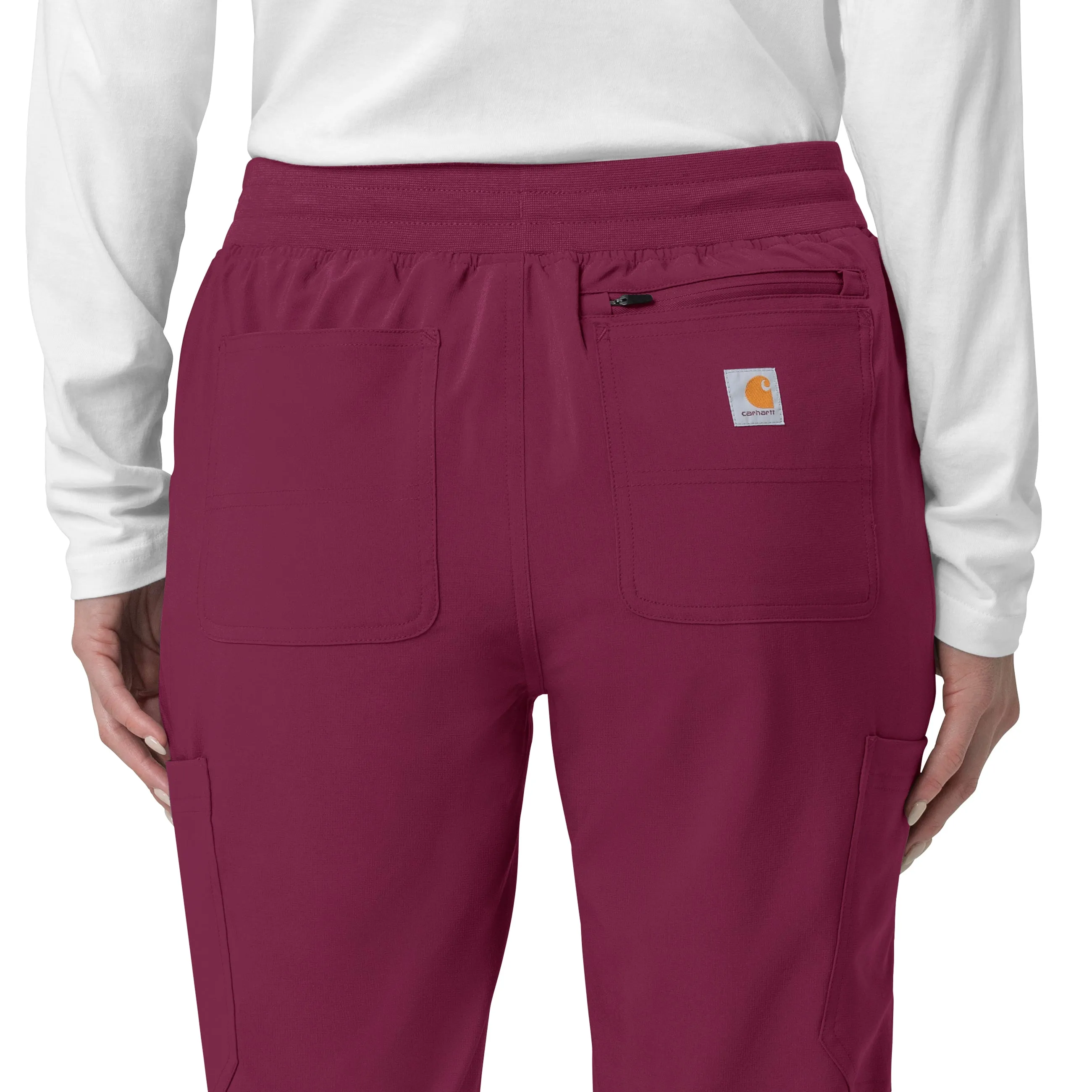 Carhartt Force Cross-Flex Women's Cargo Jogger Scrub Pant - Wine