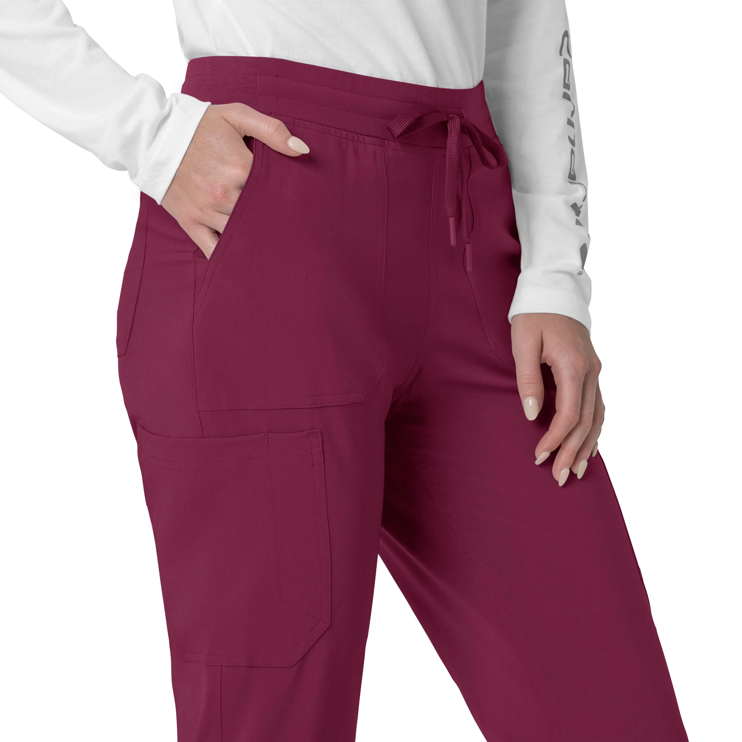 Carhartt Force Cross-Flex Women's Cargo Jogger Scrub Pant - Wine