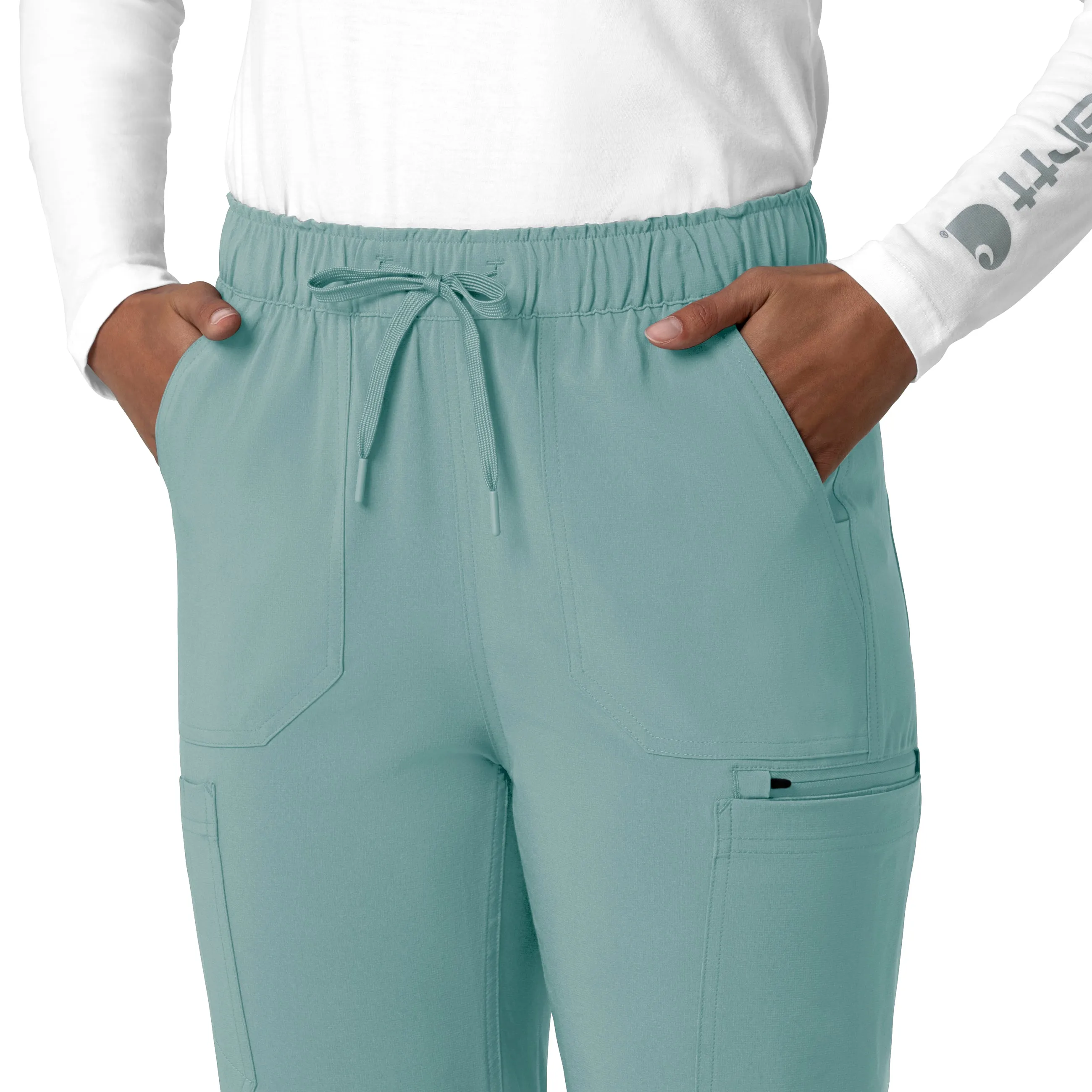 Carhartt Force Cross-Flex Women's Straight Leg Cargo Scrub Pant - Summer Blue