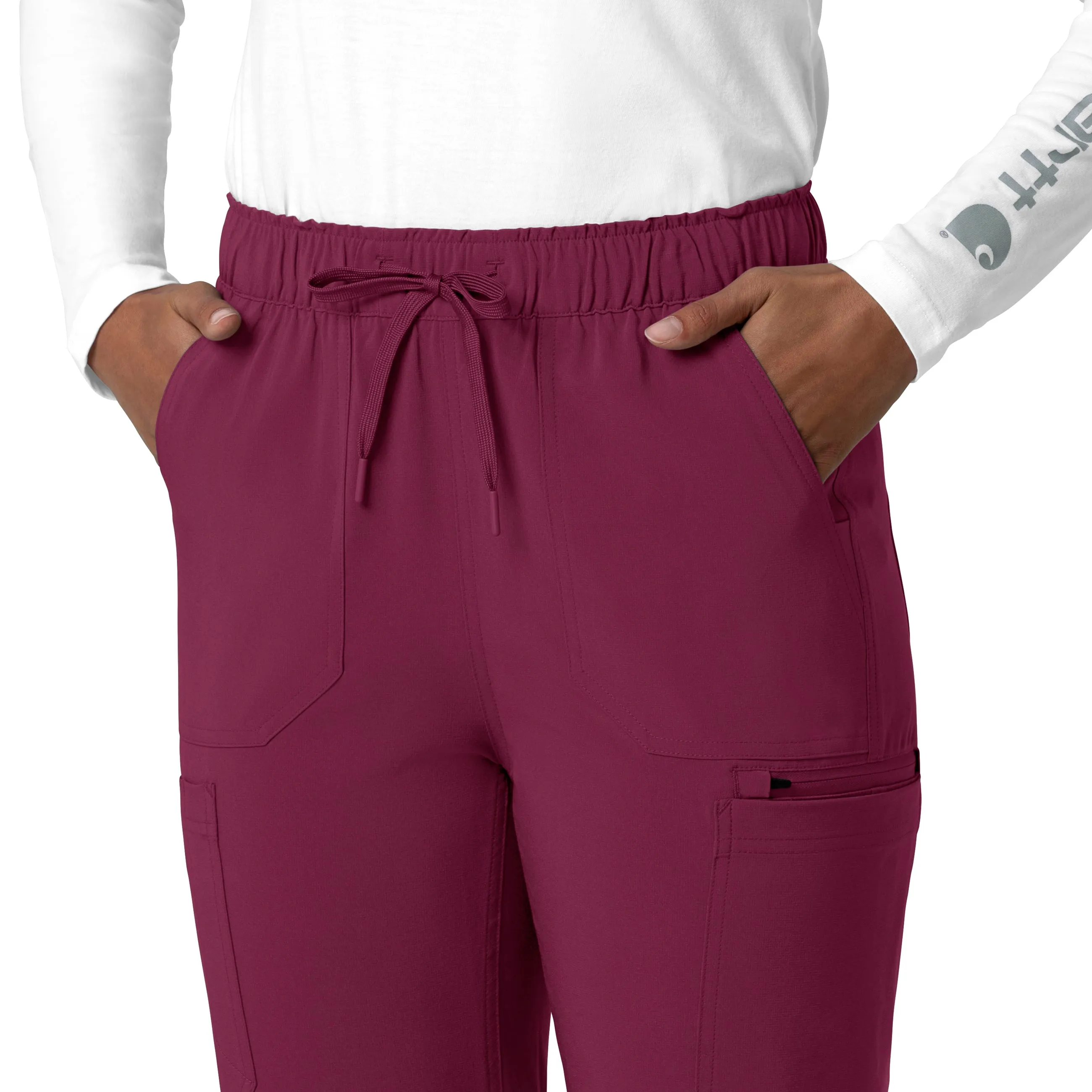 Carhartt Force Cross-Flex Women's Straight Leg Cargo Scrub Pant - Wine