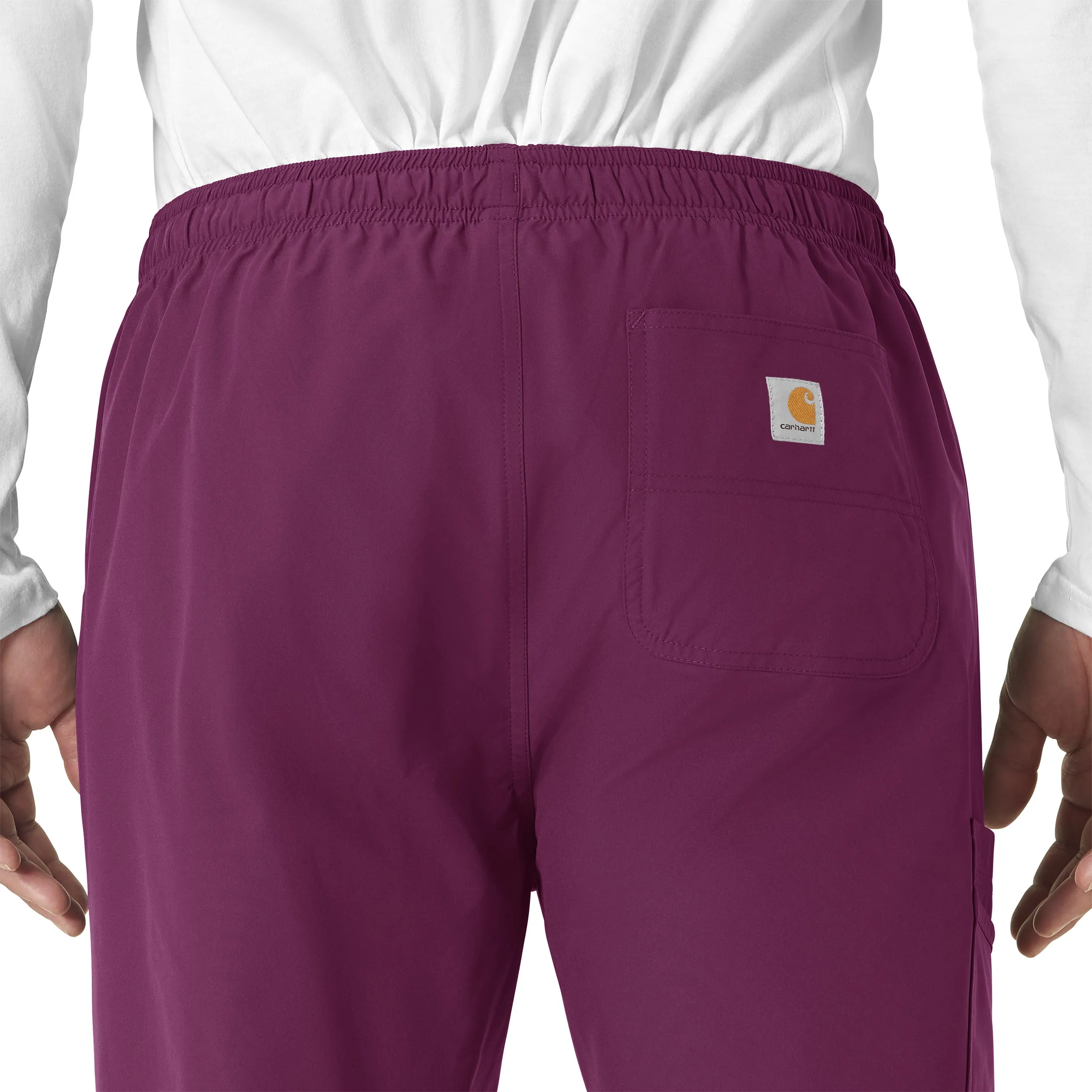 Carhartt Force Essentials Unisex Elastic Waist Cargo Scrub Pant - Wine