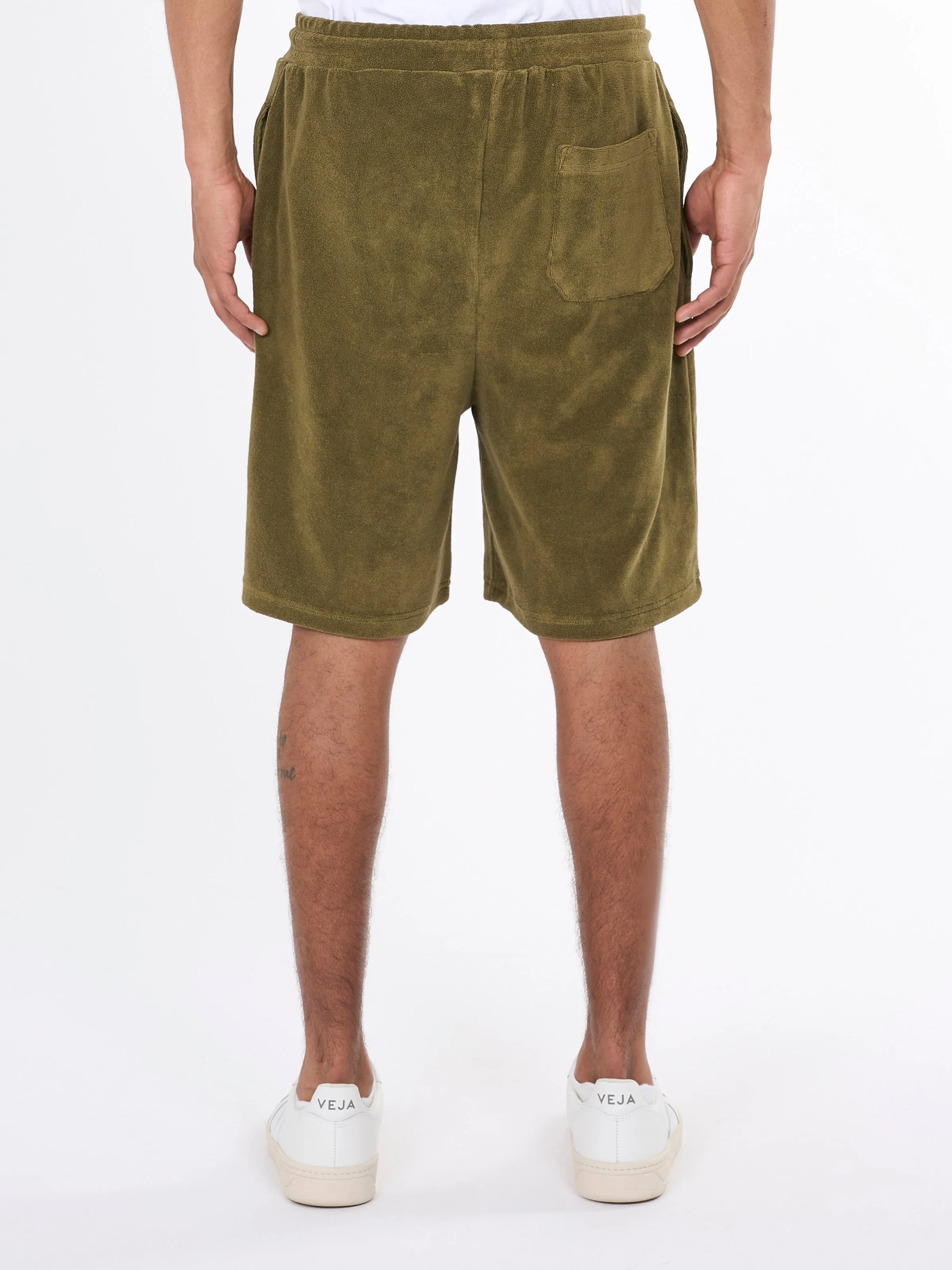 Casual terry shorts - Burned Olive