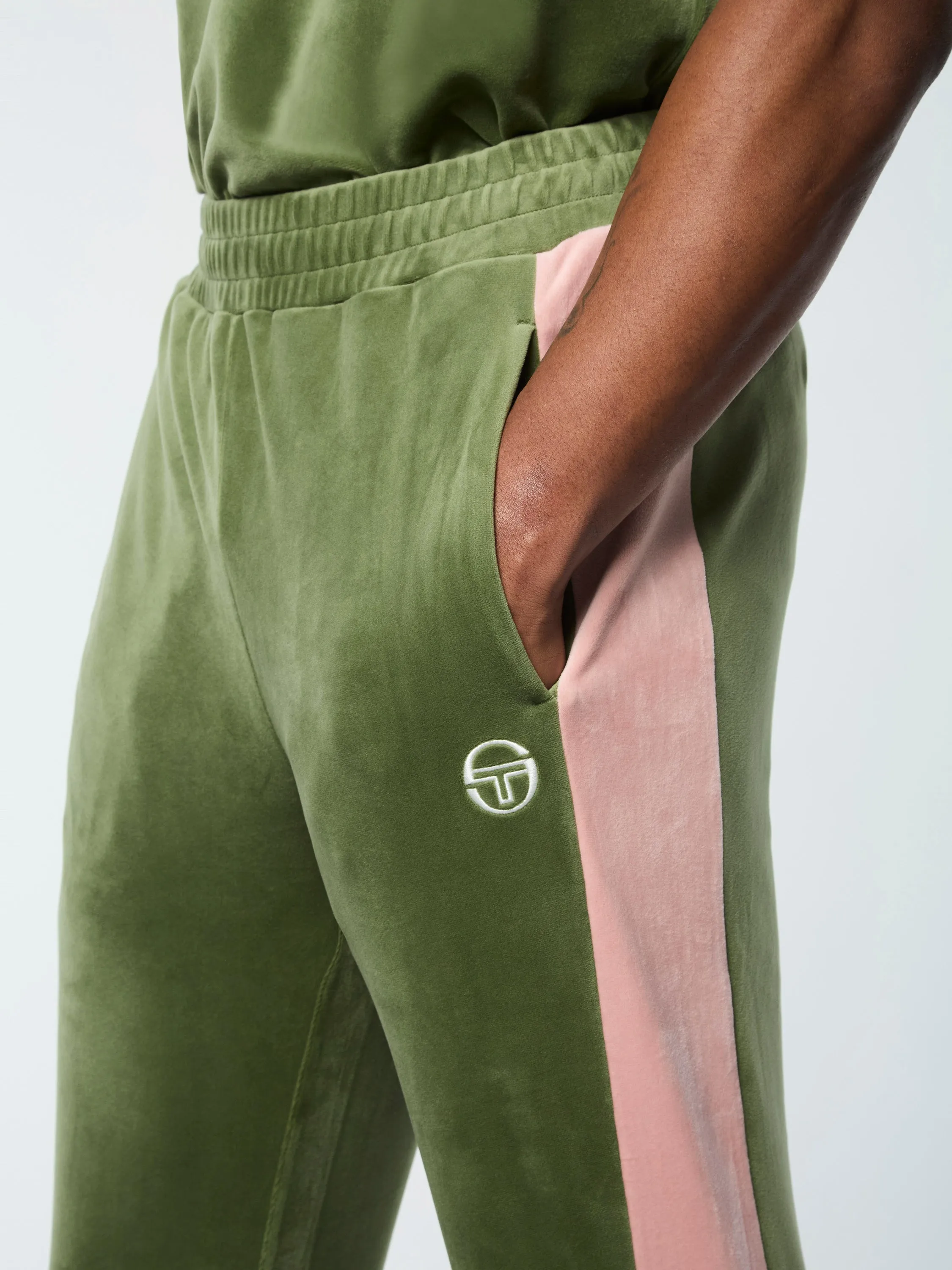 Cielo Velour Track Pant- Bronze Green