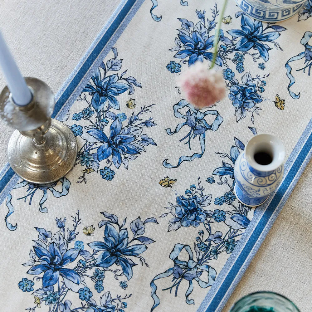 Classic Chinoiserie Chic Floral Table Runner