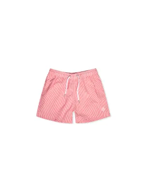 Classic Fit Seersucker Swim Shorts Bright Red