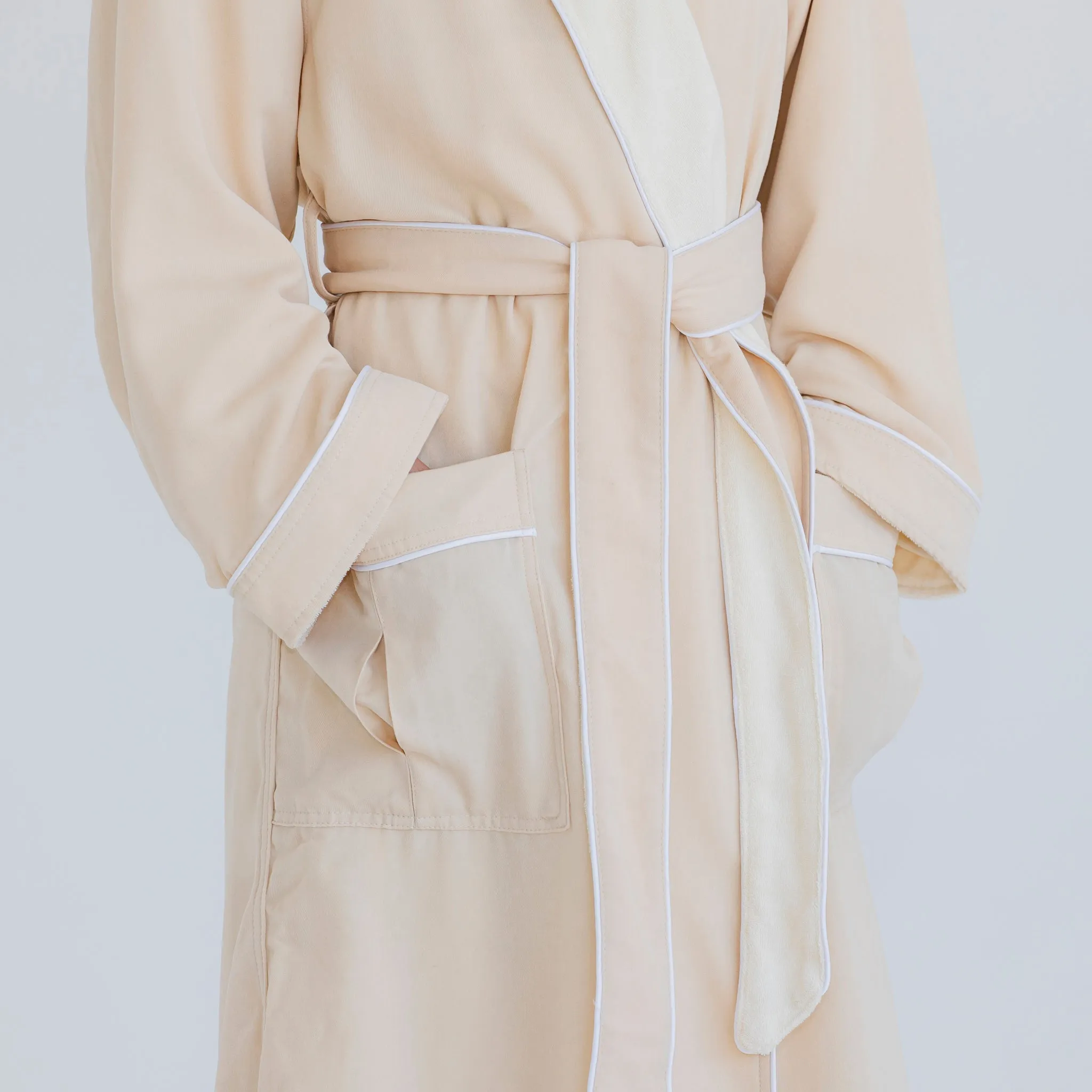 Classic Terry Cloth Spa Robe - Stone