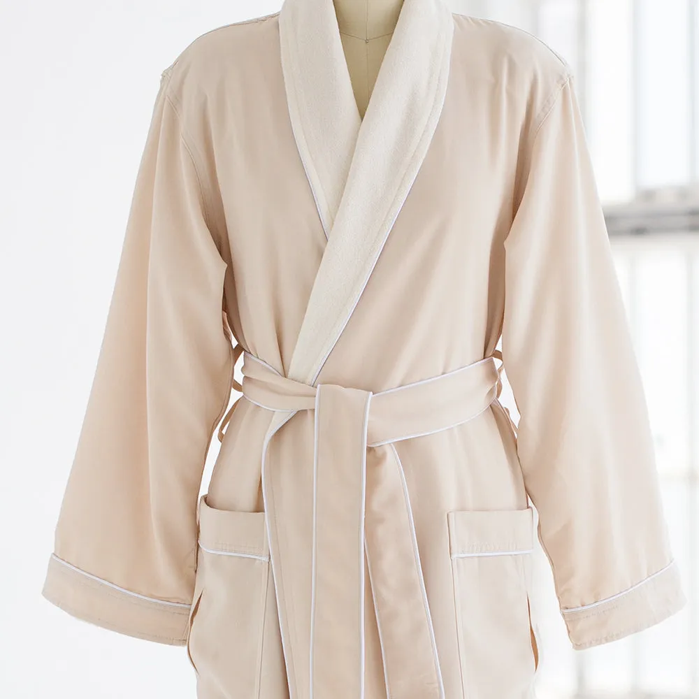 Classic Terry Cloth Spa Robe - Stone