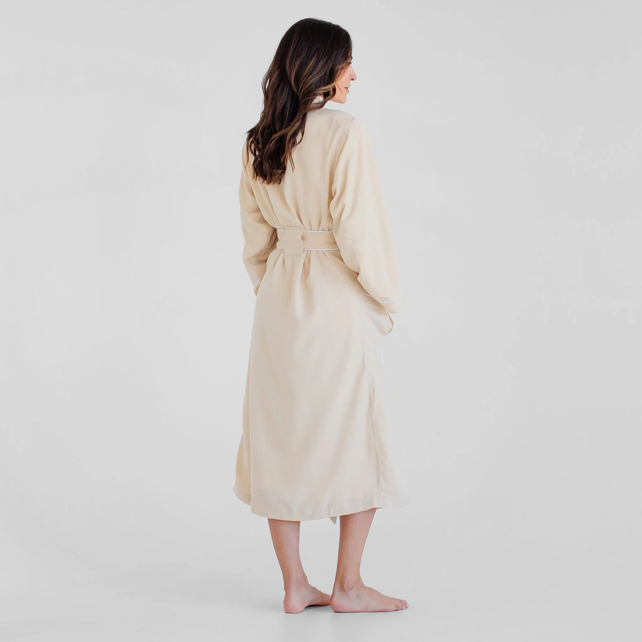 Classic Terry Cloth Spa Robe - Stone