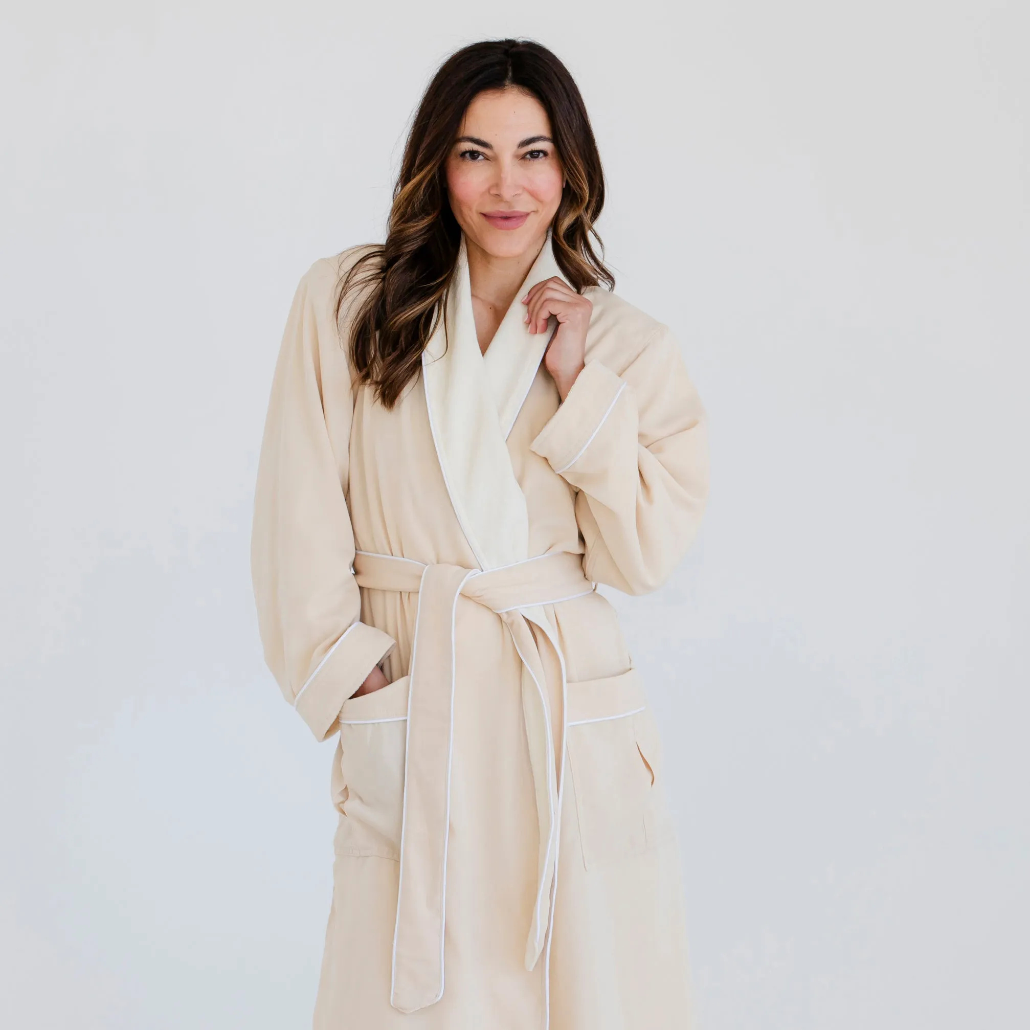 Classic Terry Cloth Spa Robe - Stone