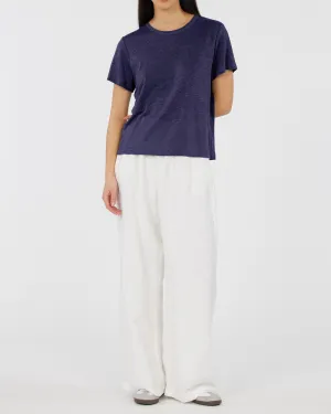 Coogee Linen Crew Neck Tee - Ocean