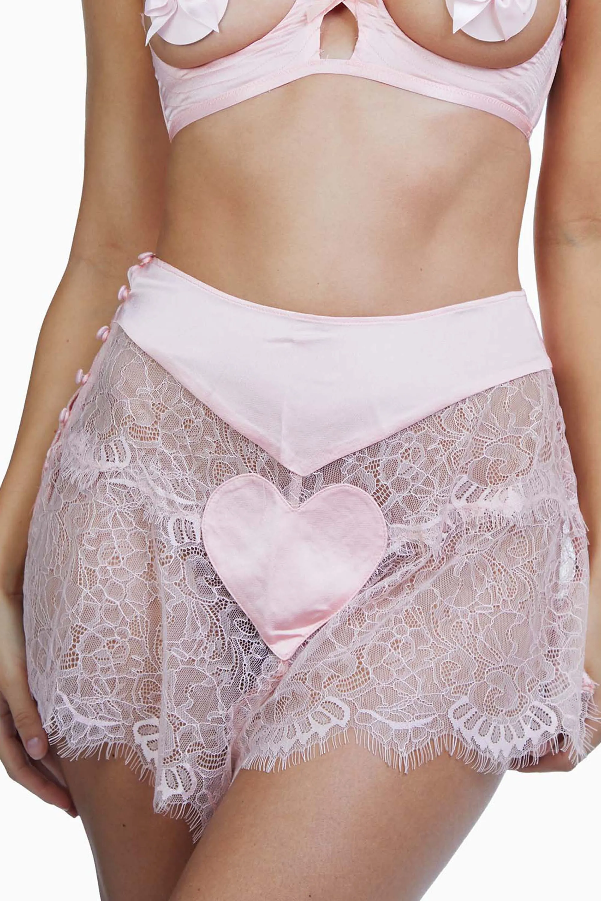 Doris Peach Heart French Knicker Briefs