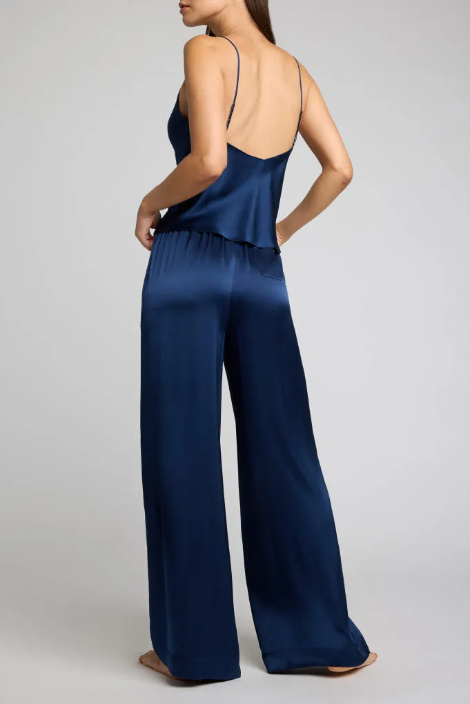 Eclipse Silk Track Pant in Navy