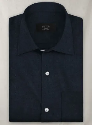 European Dark Blue Linen Shirt