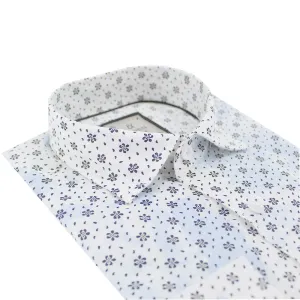 Floral Print Linen Shirt - Blue Tie Dye