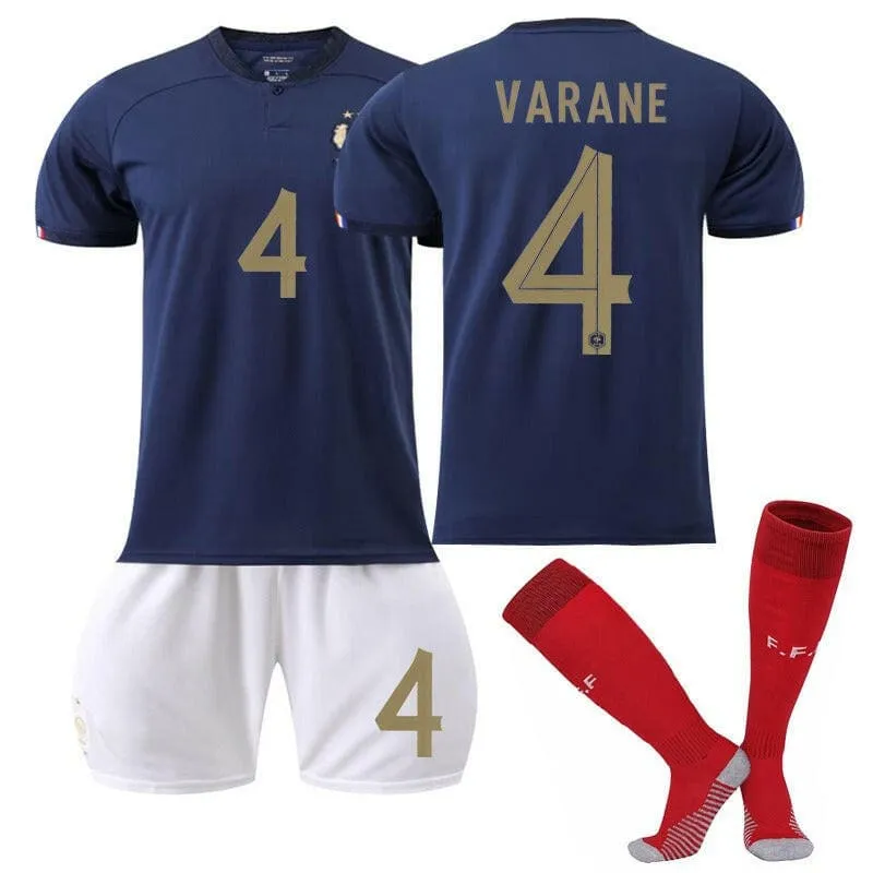 France Home Football Kit with Mbappe's No. 10 Jersey