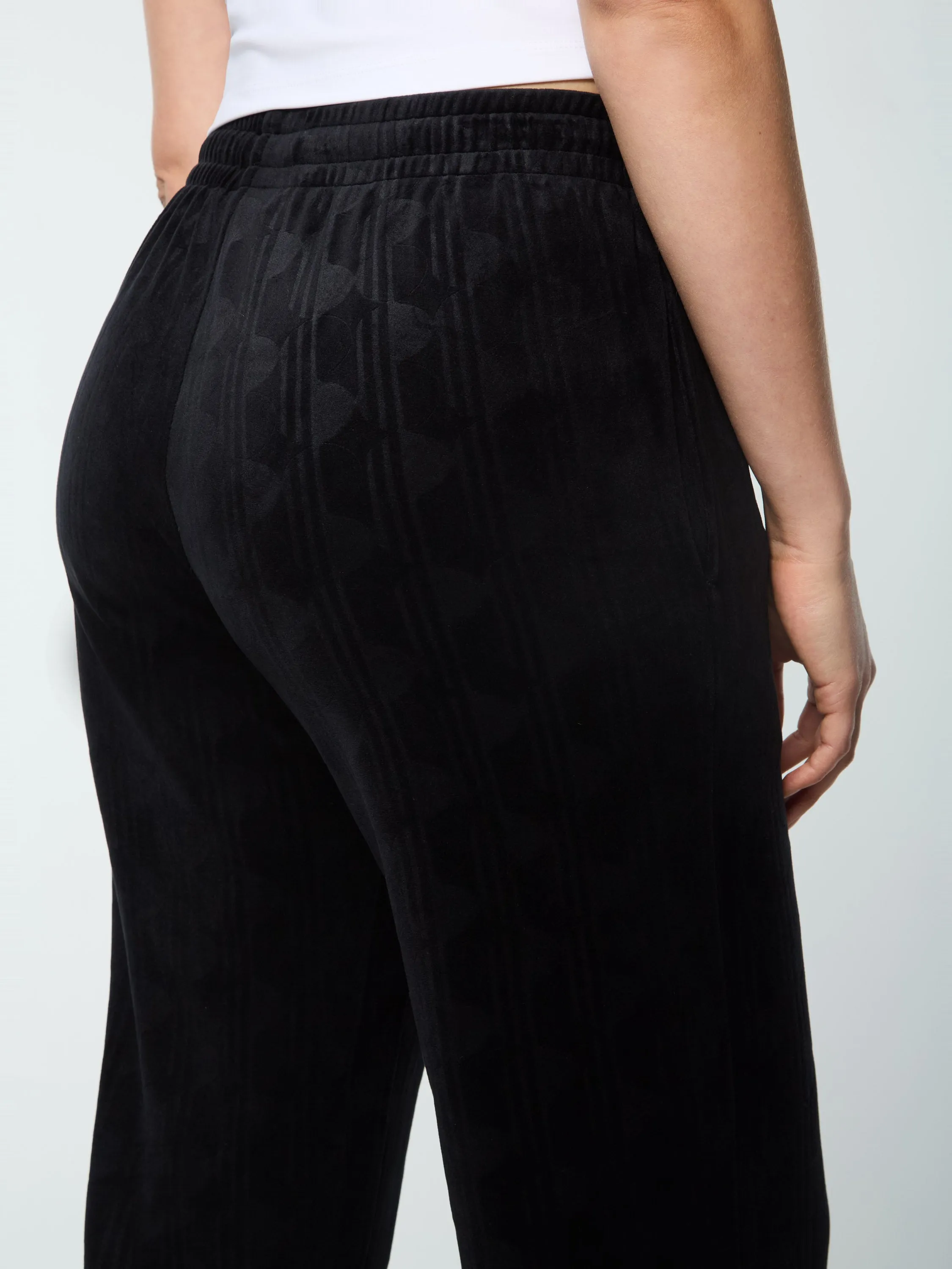 Gabrisa Velour Track Pant- Black Beauty