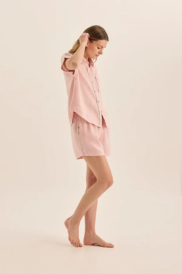 Gingerlilly - Charlotte Pink Linen Pyjama Set | Pink