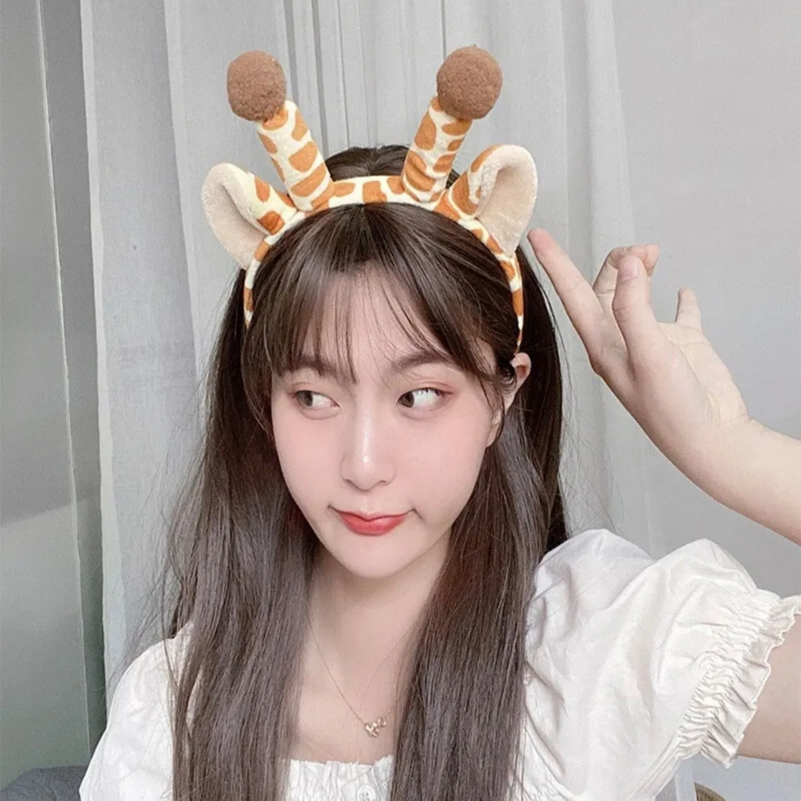 Giraffe Ears Headband, Headwear Elastic Hair Hoop For Party Animal Cosplay Costume, spa, soft and light weight, for a facial, skincare, face washing, makeup headband.