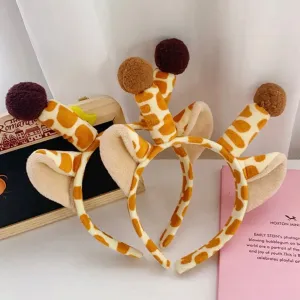 Giraffe Ears Headband, Headwear Elastic Hair Hoop For Party Animal Cosplay Costume, spa, soft and light weight, for a facial, skincare, face washing, makeup headband.