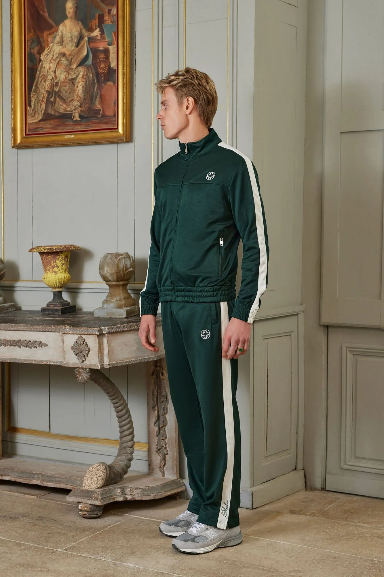 Green Contrast Stripe Track Pant