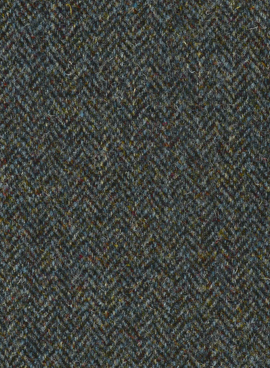 Harris Tweed Ridge Blue Herringbone Pants