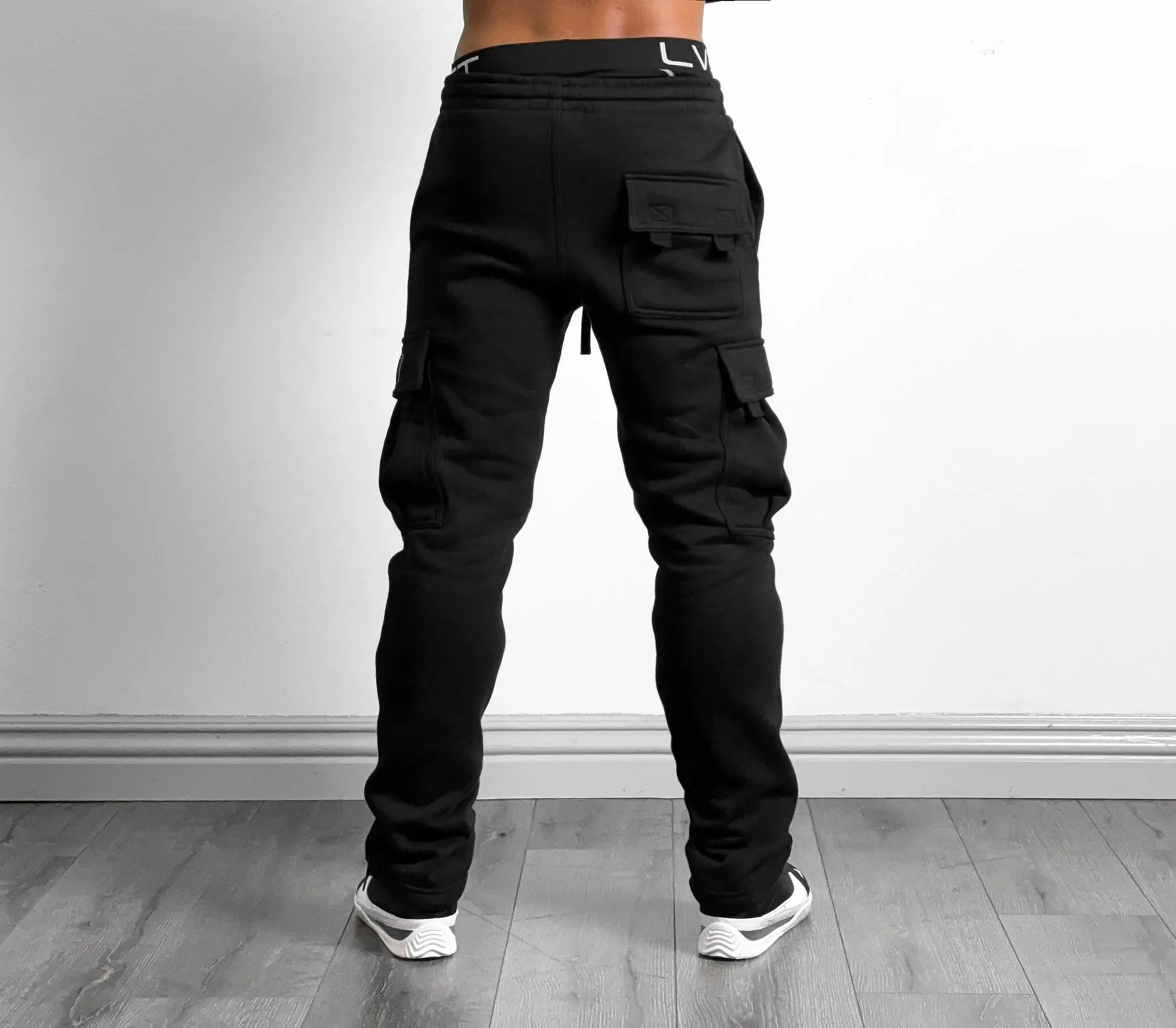 Heavy Fleece Cargo Pants - Black