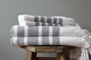 Herringbone Towels - Slate