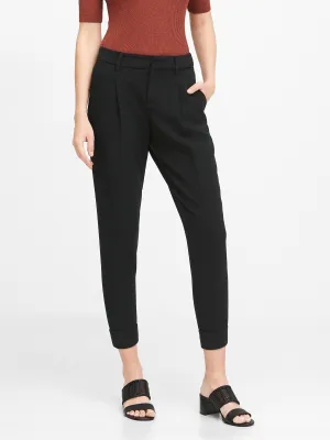 High-Rise Tapered Cropped Pant in Black