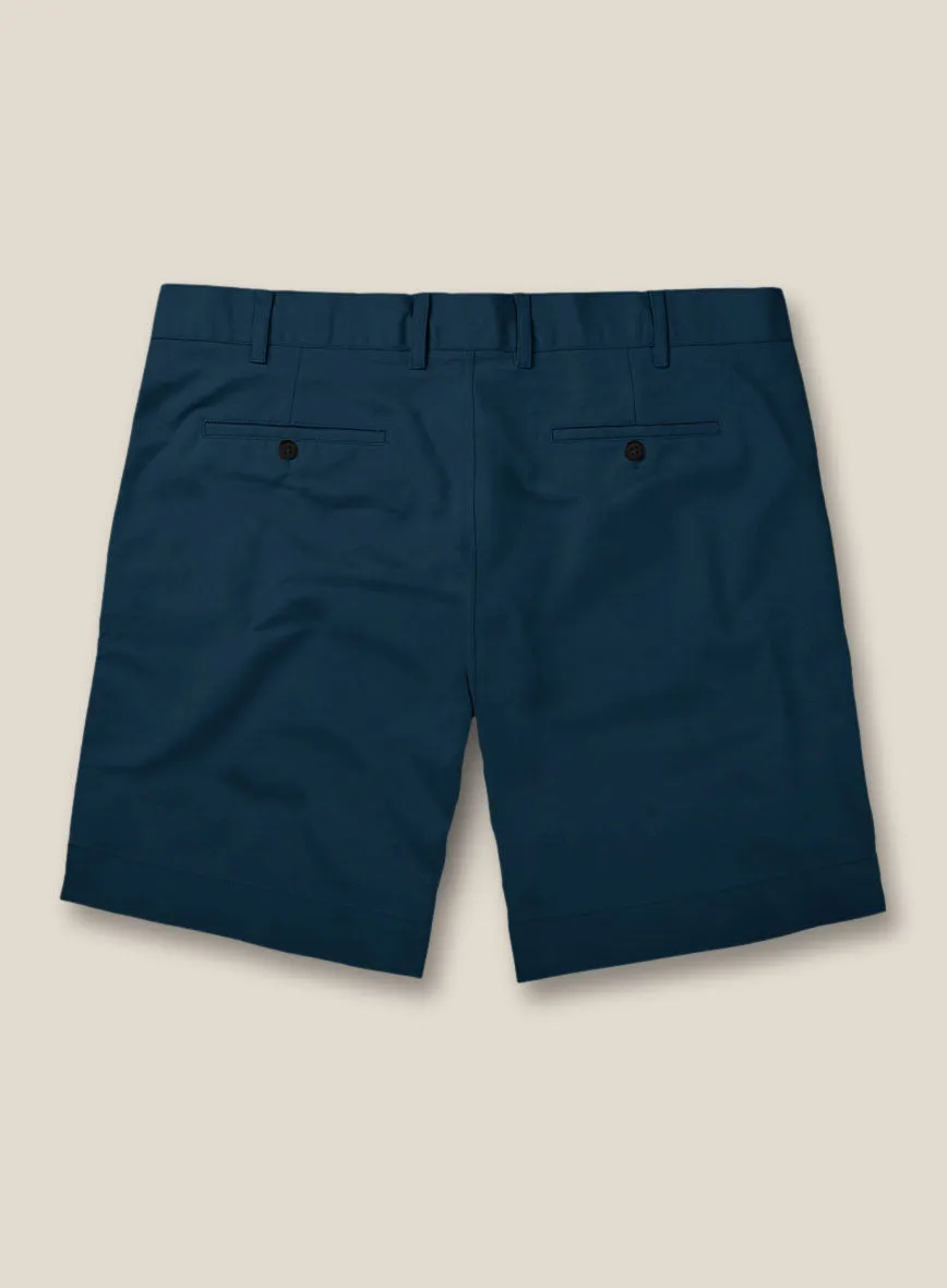 Italian Astronaut Blue Cotton Stretch Shorts