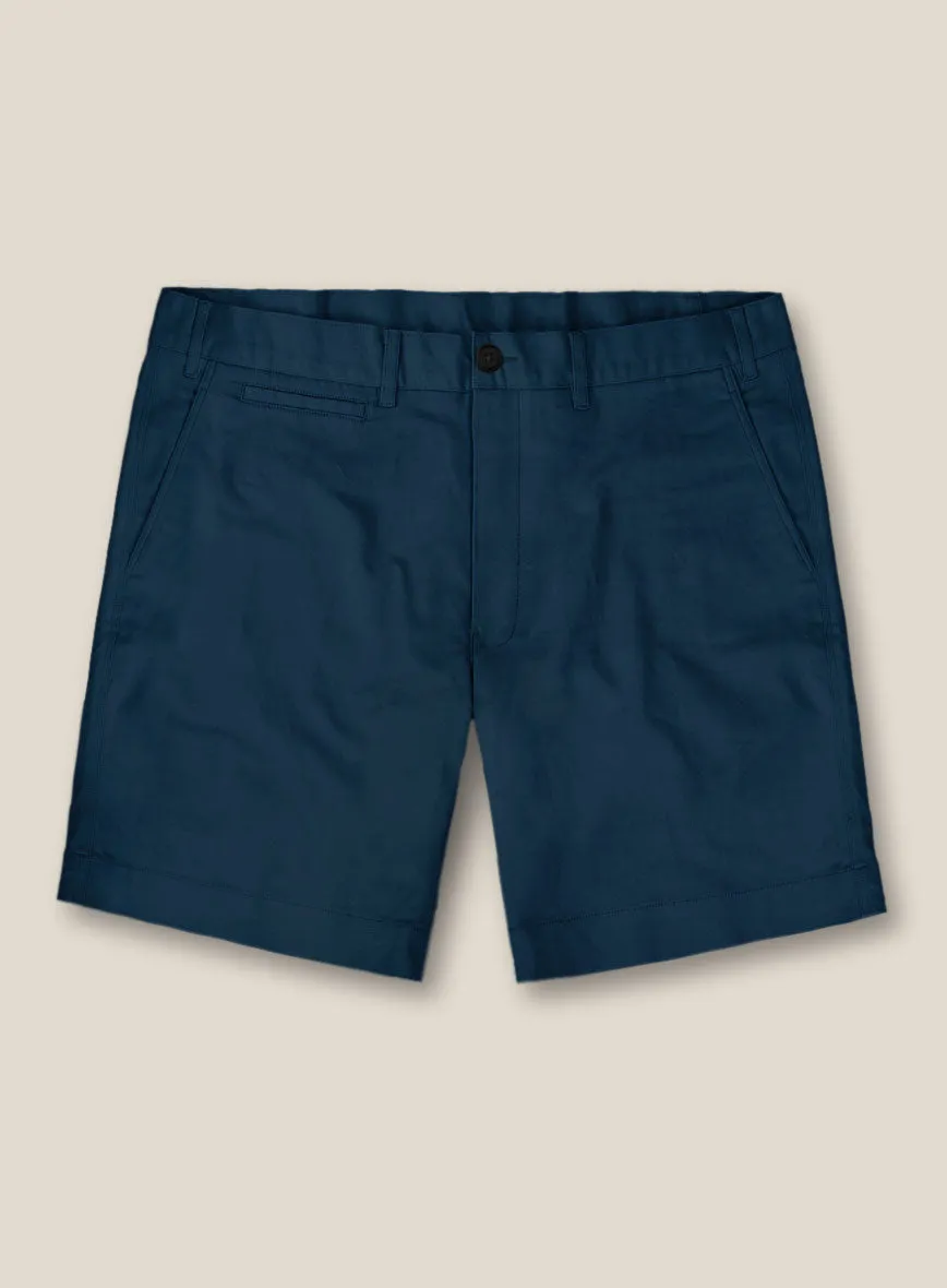 Italian Astronaut Blue Cotton Stretch Shorts