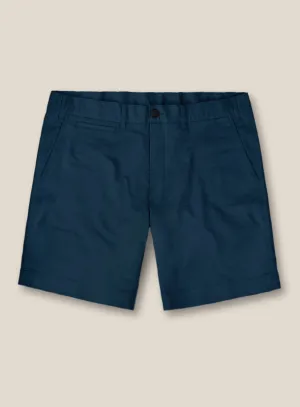 Italian Astronaut Blue Cotton Stretch Shorts