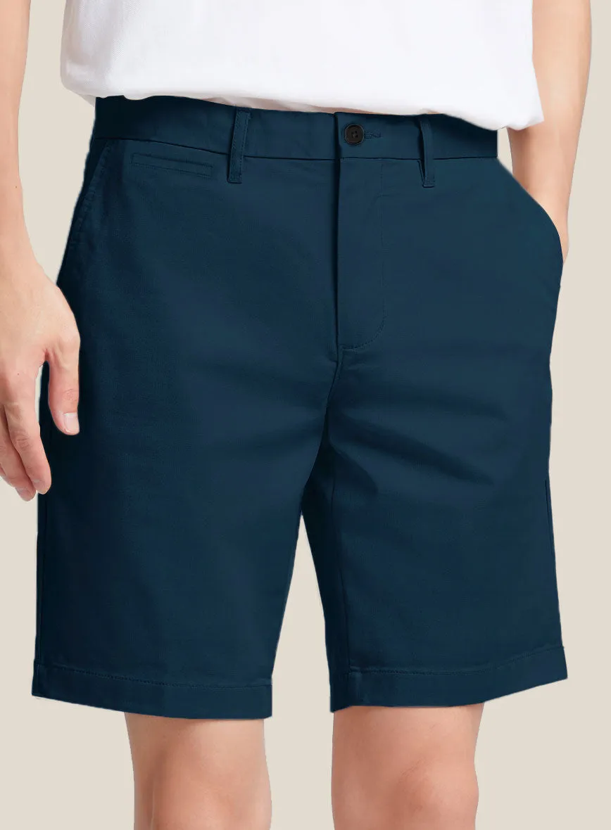 Italian Astronaut Blue Cotton Stretch Shorts