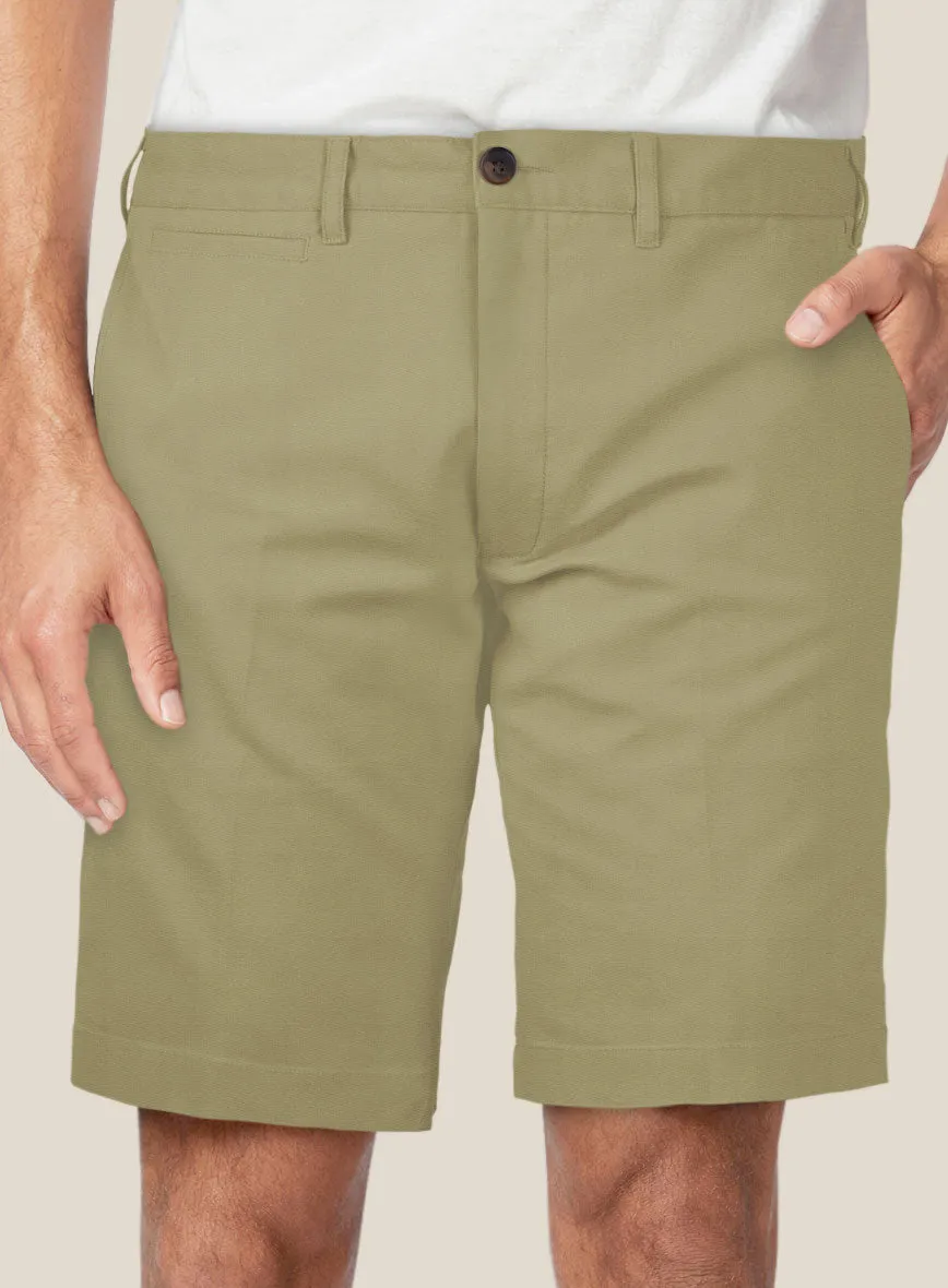 Italian Dark Tan Cotton Stretch Shorts