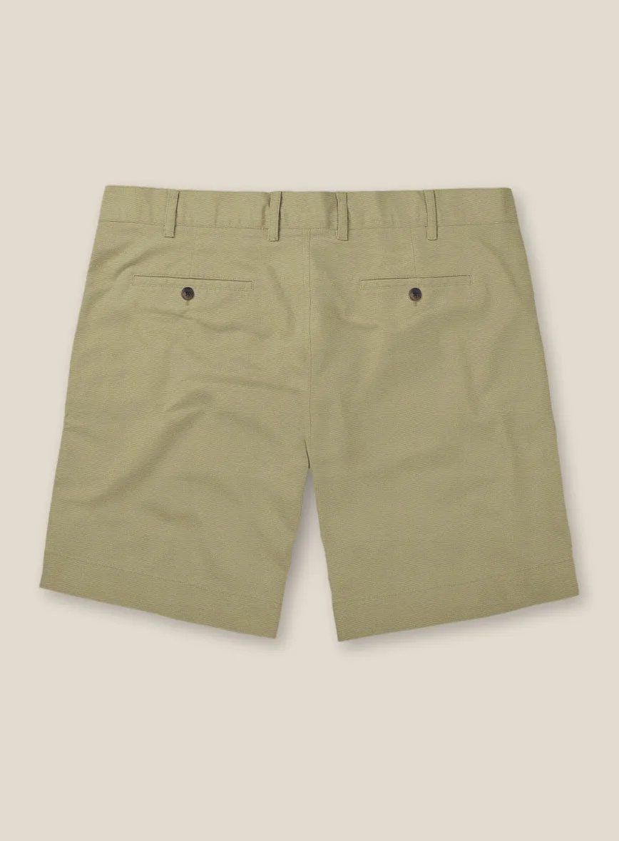 Italian Dark Tan Cotton Stretch Shorts