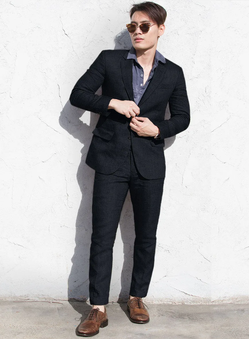 Italian Prato Midnight Linen Suit