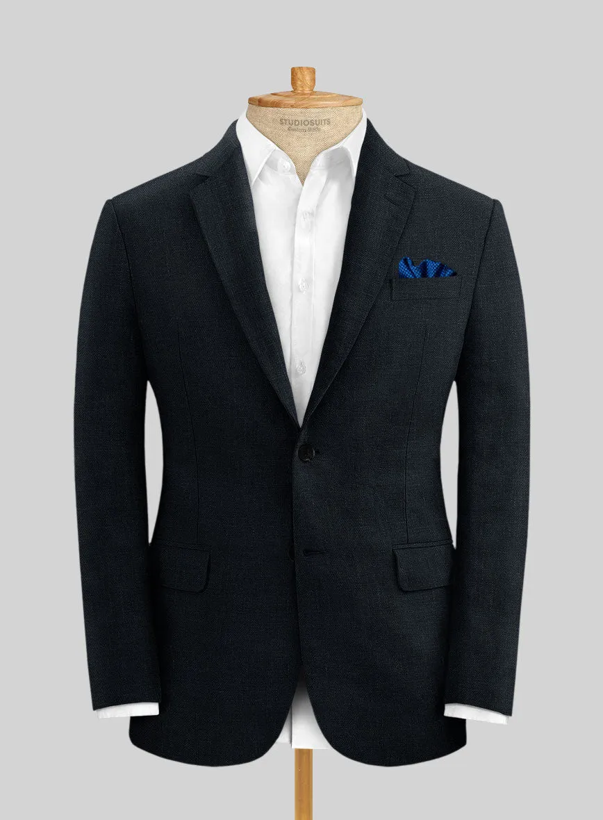 Italian Prato Midnight Linen Suit