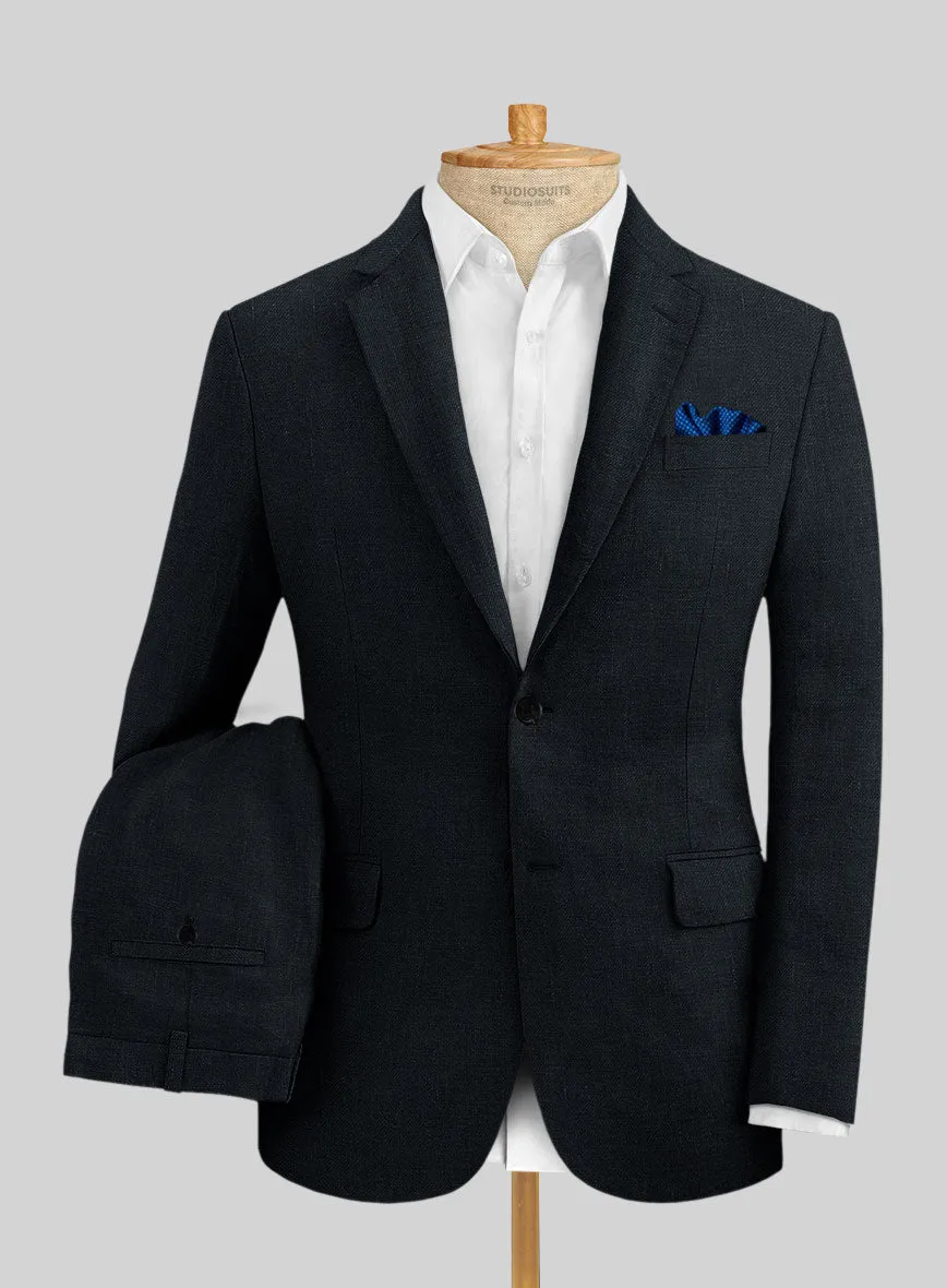 Italian Prato Midnight Linen Suit