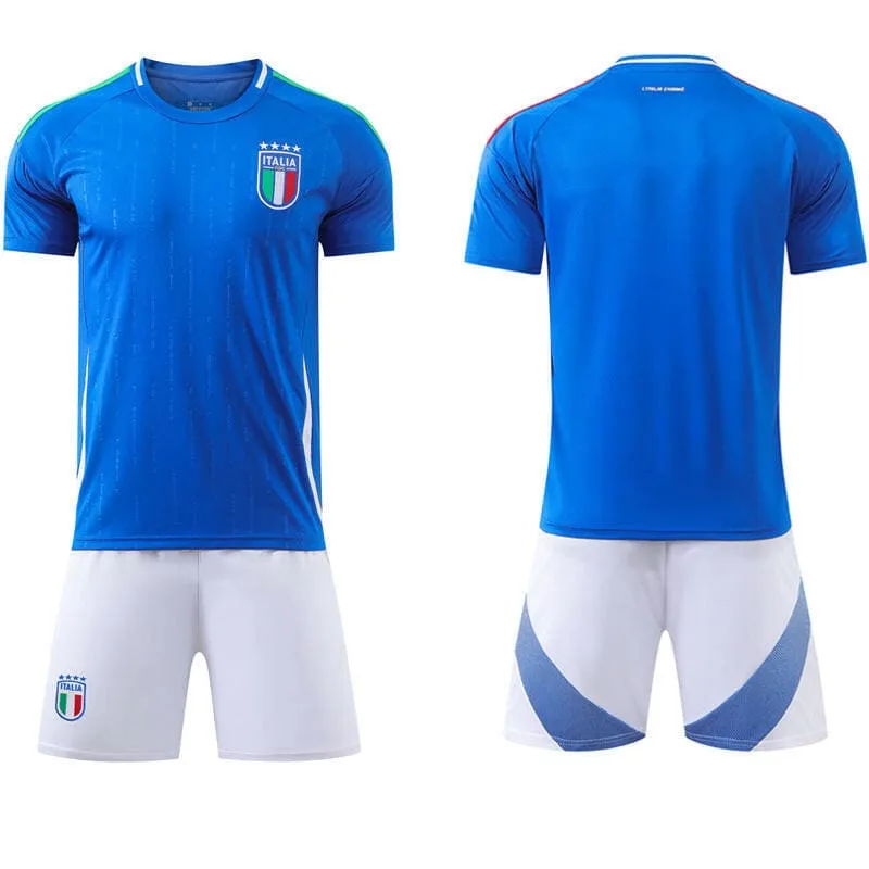 Italy Home Football Uniform Set No.14 Chiesa for European Cup