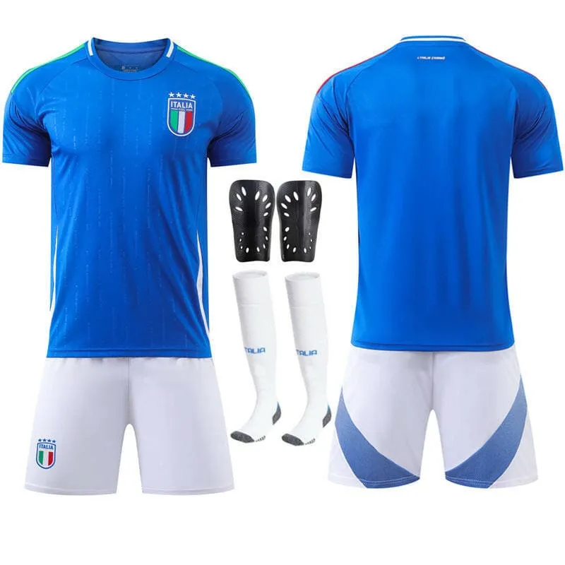 Italy Home Football Uniform Set No.14 Chiesa for European Cup